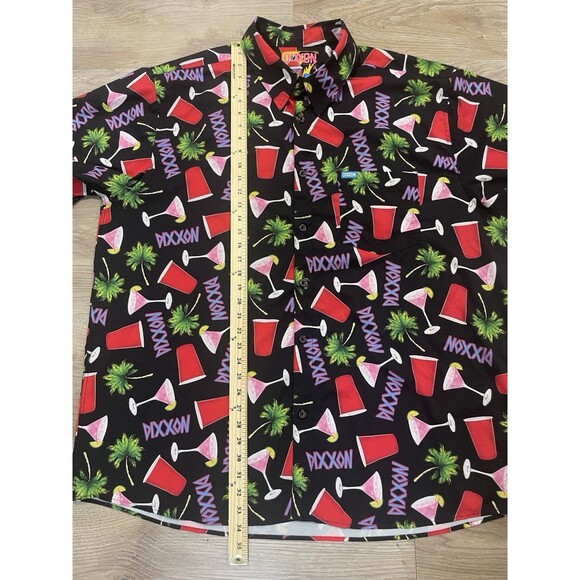 Dixxon Flannel Company Dancun Party Button Up Shirt Red Solo Cup Palm Trees 3XL - Picture 5 of 8